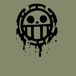 Свитшот хлопковый мужской One Piece знак черной краской, цвет: авокадо — фото 2