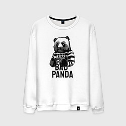 Свитшот хлопковый мужской Плохая панда, цвет: белый