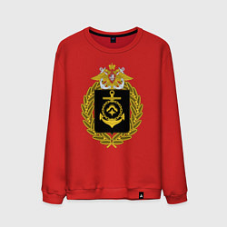 Свитшот хлопковый мужской СЕВЕРНЫЙ ФЛОТ ВМФ РОССИИ, цвет: красный