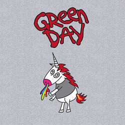 Свитшот хлопковый мужской Green Day Unicorn, цвет: меланж — фото 2