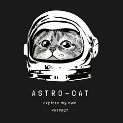 Свитшот хлопковый мужской ASTRONAUT CAT КОТ КОСМОНАВТ, цвет: черный — фото 2