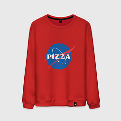 Свитшот хлопковый мужской NASA Pizza, цвет: красный