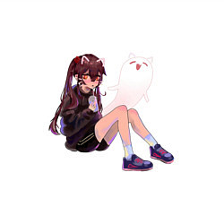 Свитшот хлопковый мужской Современная Ху Тао, цвет: белый — фото 2