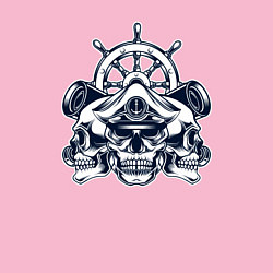 Свитшот хлопковый мужской Три черепа капитана, цвет: светло-розовый — фото 2