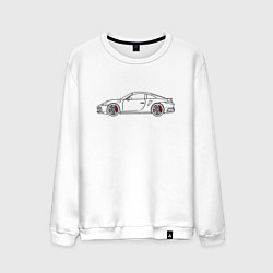 Свитшот хлопковый мужской Porsche 911 Tubro S, цвет: белый