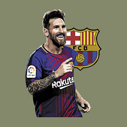 Свитшот хлопковый мужской Lionel Messi Barcelona Argentina, цвет: авокадо — фото 2
