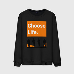 Свитшот хлопковый мужской Choose Life, цвет: черный