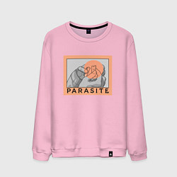 Свитшот хлопковый мужской Parasite, цвет: светло-розовый