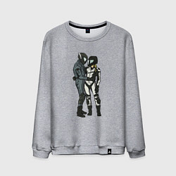 Свитшот хлопковый мужской Влюблённые мотоциклисты, цвет: меланж