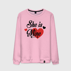 Свитшот хлопковый мужской She is Mine, цвет: светло-розовый