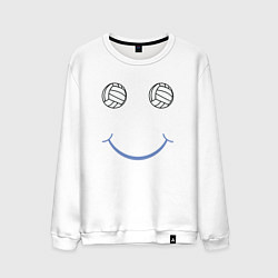 Свитшот хлопковый мужской Volleyball Smile, цвет: белый