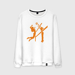 Свитшот хлопковый мужской The Game - Volleyball, цвет: белый