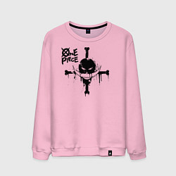 Свитшот хлопковый мужской Пираты Белоуса One Piece, цвет: светло-розовый