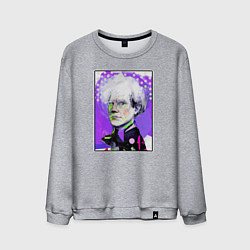 Свитшот хлопковый мужской Энди Уорхол, портрет, цвет: меланж