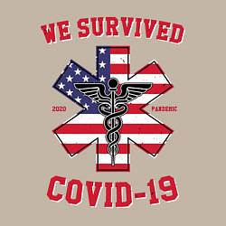 Свитшот хлопковый мужской Мы пережили ковид, цвет: миндальный — фото 2