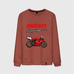 Свитшот хлопковый мужской DUCATI ДУКАТИ MOTOSPORT, цвет: кирпичный