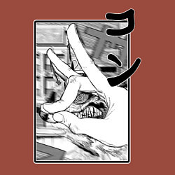 Свитшот хлопковый мужской Chainsaw man Kon, цвет: кирпичный — фото 2