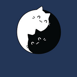 Свитшот хлопковый мужской Инь Ян Котики, цвет: тёмно-синий — фото 2