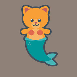 Свитшот хлопковый мужской Cat Mermaid, цвет: утренний латте — фото 2