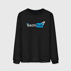 Свитшот хлопковый мужской Gachi hub, цвет: черный