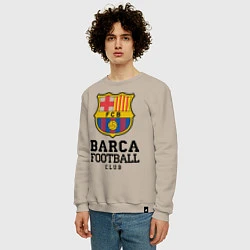 Свитшот хлопковый мужской Barcelona Football Club, цвет: миндальный — фото 2