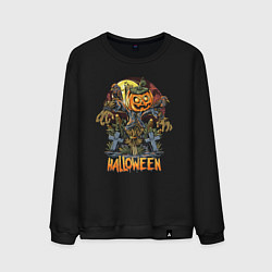 Свитшот хлопковый мужской Halloween, цвет: черный