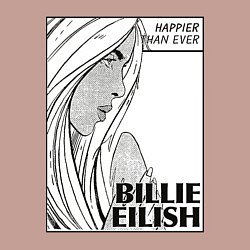 Свитшот хлопковый мужской Billie Eilish, Happier Than Ev, цвет: пыльно-розовый — фото 2