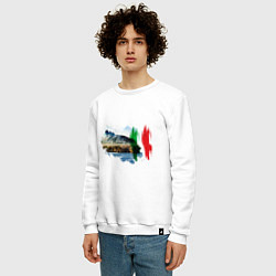 Свитшот хлопковый мужской Страны Италия Сицилия, цвет: белый — фото 2