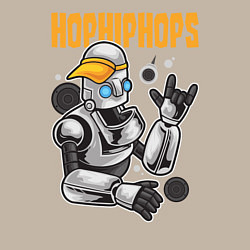 Свитшот хлопковый мужской Робот в бейсболке, цвет: миндальный — фото 2