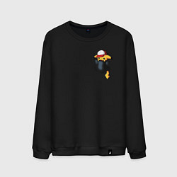 Свитшот хлопковый мужской ПИКАЧУ В КАРМАШКЕ, цвет: черный