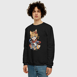 Свитшот хлопковый мужской Лисёнок Тарталья, цвет: черный — фото 2