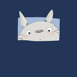 Свитшот хлопковый мужской Удивленный Тоторо, цвет: тёмно-синий — фото 2