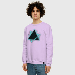 Свитшот хлопковый мужской Треугольник неон, цвет: лаванда — фото 2