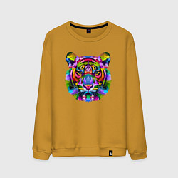 Свитшот хлопковый мужской Amazing Tiger, цвет: горчичный