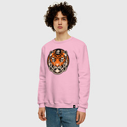 Свитшот хлопковый мужской Amazing Tiger, цвет: светло-розовый — фото 2