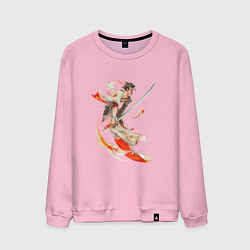 Свитшот хлопковый мужской Самурай моря, цвет: светло-розовый