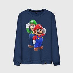 Свитшот хлопковый мужской Mario Bros, цвет: тёмно-синий