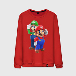 Свитшот хлопковый мужской Mario Bros, цвет: красный