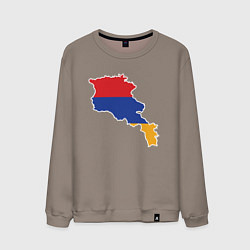 Свитшот хлопковый мужской Map Armenia, цвет: утренний латте