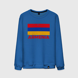 Свитшот хлопковый мужской Armenia Flag, цвет: синий