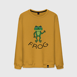 Свитшот хлопковый мужской Frog green, цвет: горчичный