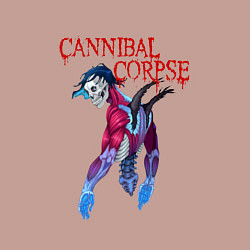 Свитшот хлопковый мужской Cannibal Corpse Череп с позвоночником, цвет: пыльно-розовый — фото 2