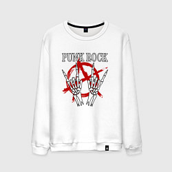Свитшот хлопковый мужской Панк Рок Punk Rock, цвет: белый