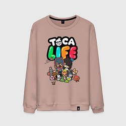 Свитшот хлопковый мужской Toca Life, цвет: пыльно-розовый