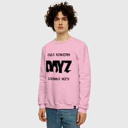 Свитшот хлопковый мужской DayZ: Съел консерву, цвет: светло-розовый — фото 2