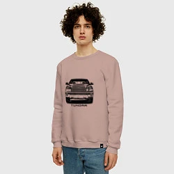 Свитшот хлопковый мужской Тойота Тундра, цвет: пыльно-розовый — фото 2