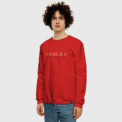 Свитшот хлопковый мужской Roblox logo red роблокс логотип красный, цвет: красный — фото 2