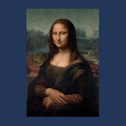 Свитшот хлопковый мужской Леонардо да Винчи Мона Лиза дель Джокондо 1503-150, цвет: тёмно-синий — фото 2