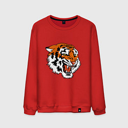 Свитшот хлопковый мужской Smiling Tiger, цвет: красный