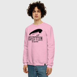 Свитшот хлопковый мужской Дирижабль Led Zeppelin с лого участников, цвет: светло-розовый — фото 2